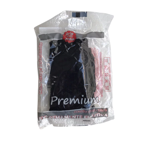 MEIA PARA ARTESANATO (PREMIUM) PRETO - ARTE COM MEIA - 2 UNIDADES