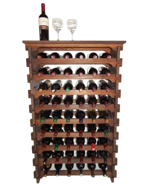 Adega Vinho Madeira 54 Garrafas Mesinha Cor Imbuia C06