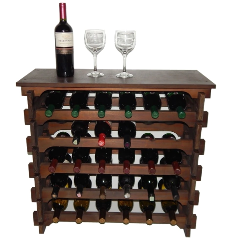 Adega Para Vinho 30 Garrafas Tipo Mesinha Cor Imbuia C6