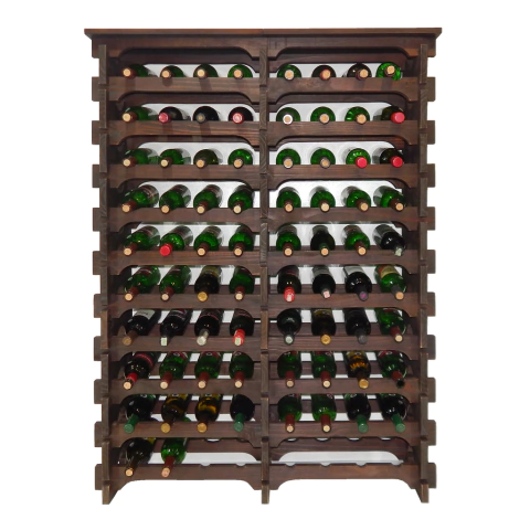 Adega Vinho Madeira 80 Garrafas Tipo Mesa Cor Imbuia C08 Cevey Adegas e Artesanatos