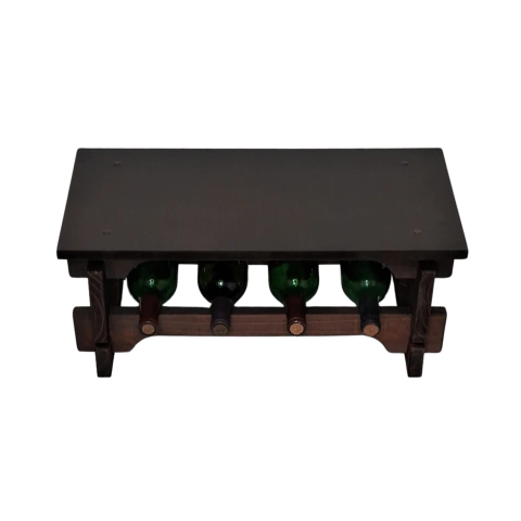 Adega Vinho Madeira 04 Garrafas Tipo Mesa Cor Imbuia C04 Cevey Adegas e Artesanatos