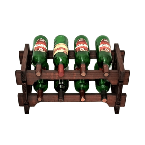 Adega Vinho Madeira 08 Garrafas Cor Imbuia C04 Cevey Adegas e Artesanatos