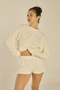 Sweatshirt Atoalhado - Off-White - loja online