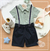 Conjunto Body Short Com Suspensório