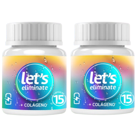 2 Potes - Emagrecedor - Let’s Eliminate - 900mg - 30 Cápsulas