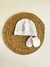 Set de Gorrito y Mitones | Blanco con Rosa