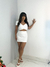 Conjunto Feminino Alfaiataria de Saia e Cropped Mia