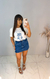 Short Saia Básico Jeans Escuro