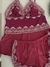 BABY DOLL EM MICROFIBRA E RENDA - FÚCSIA - comprar online