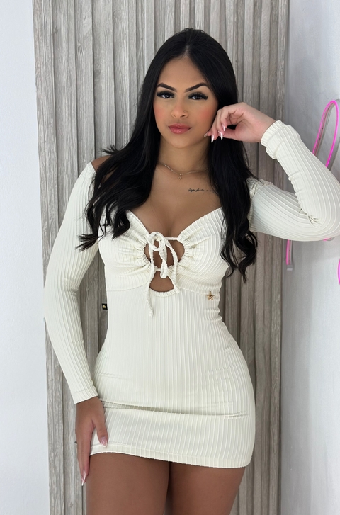 Vestido canelado 3D super premium - comprar online