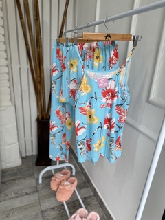 PIJAMA IMPORTADO 3 PIEZAS - Floreado 4144 - comprar online