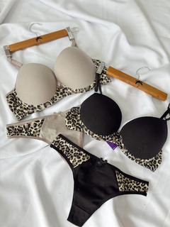 Conjunto taza soft algodon animal print combinado