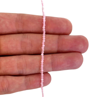 Fio de quartzo rosa 2mm Bola facetada