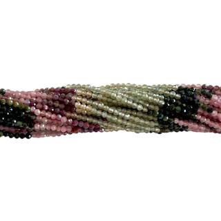 Fio turmalinas multicolor de 2mm com bolas facetadas em diversas cores - Pedras Entremeios