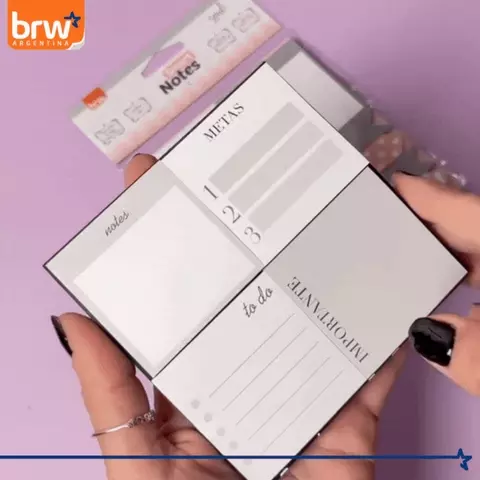 Block De Notas Adhesivas- Diseño Black con Tapa X4- Brw Mayorista - comprar online