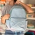 Mochila Celeste Eco cuero 18 Pulgadas Diseño Perforada BRW