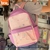 Mochila Pastel Eco Cuero 18 Pulgadas Diseño Corazones / Rayado BRW