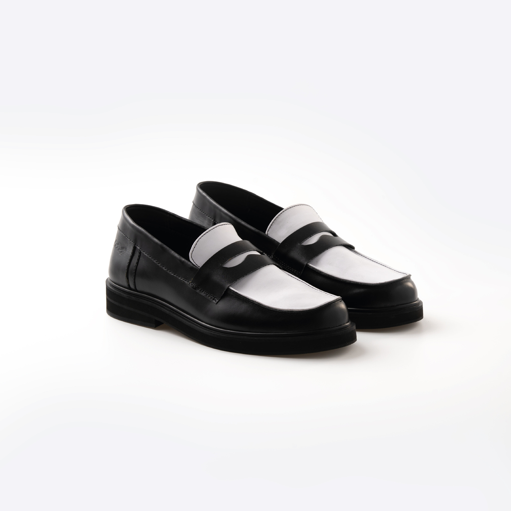 Mocasines [ Felt ] Negro-Blanco thumbnail 3