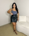 Short Saia Feminino Em PU Com Cinto - comprar online