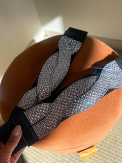 Cinto Elástico Com Strass Trançado