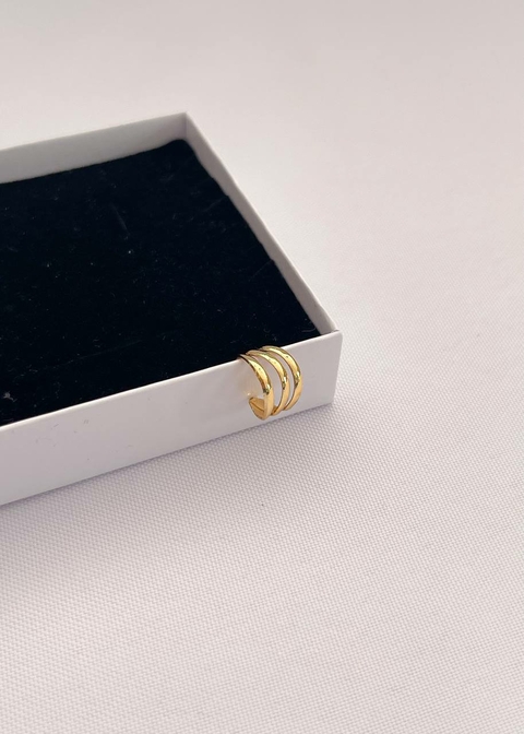 PIERCING FAKE 3 FIOS BANHADO NO OURO 18K