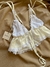 Top lencero Alma off white con blanco en internet