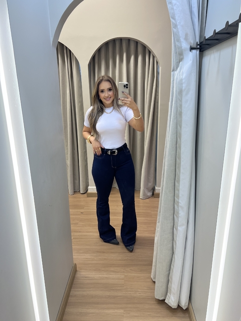 CALÇA JEANS FLARE JEANS ESCURO - comprar online