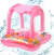 Boia Inflavel Bote Infantil Nautica Reforçada Bebê 65x65Cm Com Cobertura Baby (Rosa) - loja online