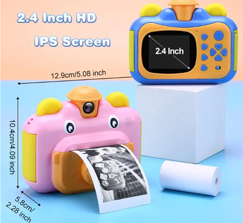 Instant Print Camera for Children, Câmera fotográfica digital, Kids Gift, Girls Toys