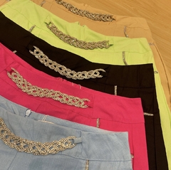 Short de linho com strass - loja online