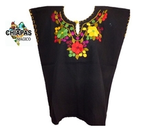 Blusa Mod018 Negra/Flores 001 (M) - comprar en línea