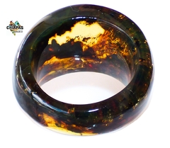 Anillo De Ámbar Auténtico Paisajes Musgo #9 (M2) en internet