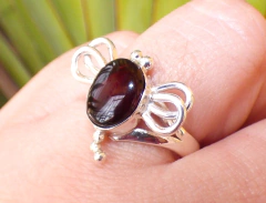 Anillo Libélula De Ámbar Rojo & Plata Ley #7.5 (AR31) - comprar en línea