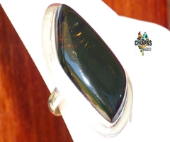 Anillo De Ámbar Rojo Rústico & Plata Ley #8 (AR55) - comprar en línea
