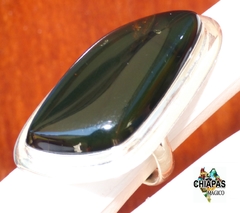 Anillo De Ámbar Rojo Rústico & Plata Ley #8 (AR55) - Chiapas Mágico