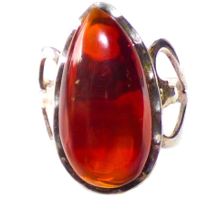 Anillo de Ámbar Rojo & Plata Ley #7 (AR6) en internet