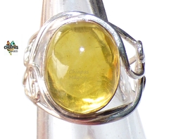 Anillo De Ámbar & Plata Ley #7.5 (CKL1)