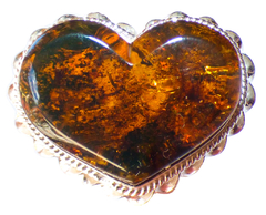 Anillo Corazón de Ámbar & Plata Ley #8 (C58)