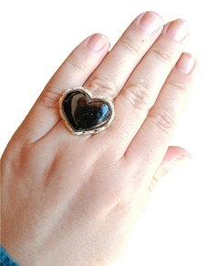 Anillo Corazón de Ámbar & Plata Ley #5.5 (C5) - comprar en línea