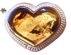 Anillo Corazón de Ámbar & Plata Ley #9 (C52)