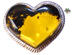 Anillo Corazón de Ámbar & Plata Ley #8 (C53)