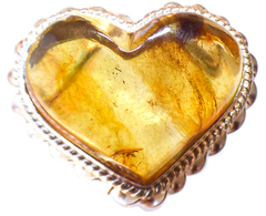 Anillo Corazón de Ámbar & Plata Ley #7.5 (C62)