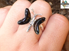 Anillo Ajustable "Mariposa" de Ámbar Musgoso & Plata Ley en internet