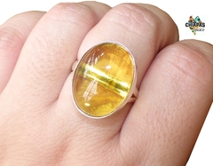 Anillo Ajustable de Ambar Amarillo & Plata 925 (MY7)