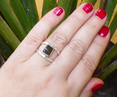 Anillo De Ámbar Verde & Plata Ley #6.5 (VD3) en internet