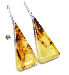 Aretes De Plata & Ámbar Auténtico #009 - comprar en línea