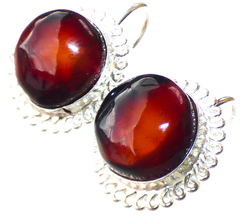Aretes De Ámbar Rojo & Plata Ley (7)