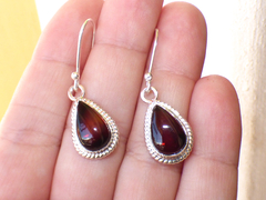Aretes De Ámbar Rojo & Plata Ley (ARX10) - comprar en línea