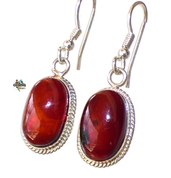 Aretes De Ámbar Rojo & Plata Ley (ARX9)