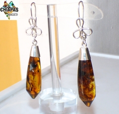 Aretes con Ámbar Auténtico & Plata Ley (FPL1) - comprar en línea